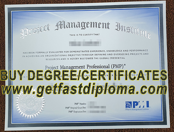 PMP Certificate sample