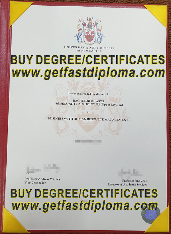 Northumbria University diploma sample