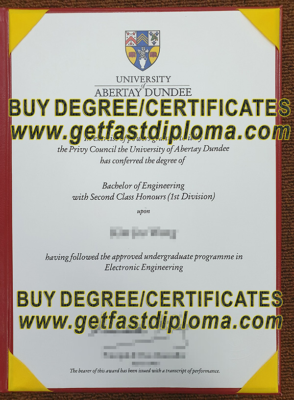 University of Abertay Dundee Degree sample