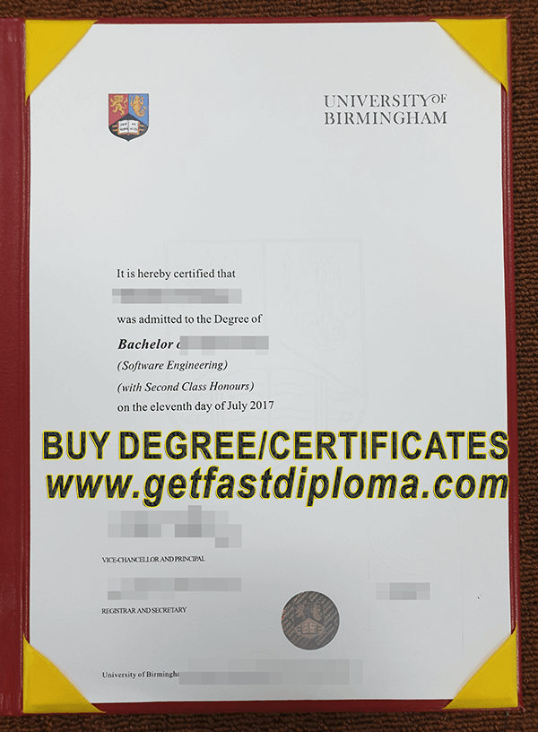 University of Birmingham bachelor degree template