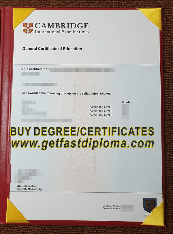 GCE Certificate