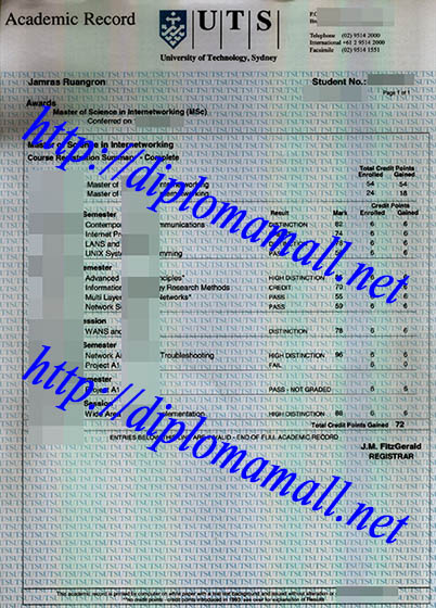 transcript from University of Technology, Sydeny. transcript from University of Technology, Sydeny.
