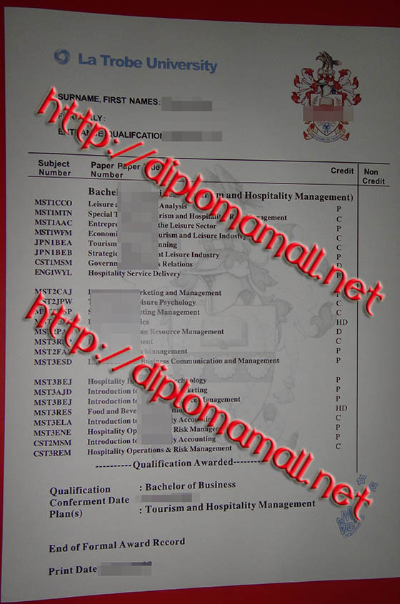 La Trobe University Transcript