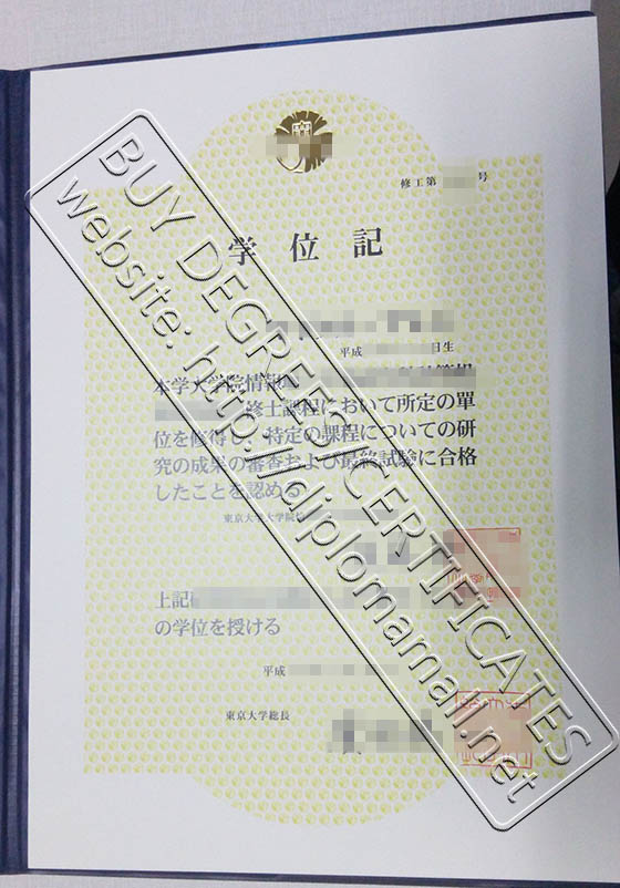 degree from the University of Tokyo(東京大学学位记)